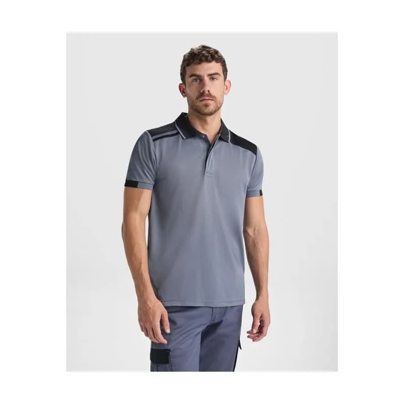 Polo marškinėliai Samurai — Švino pilka/Juoda